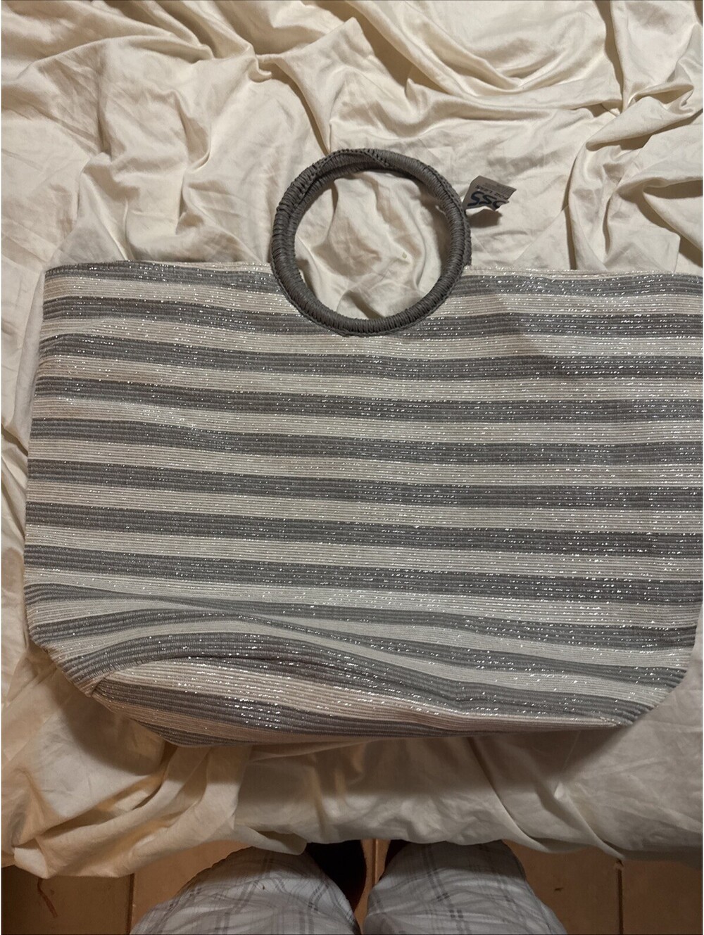 Silver Shiny Beach Tote New